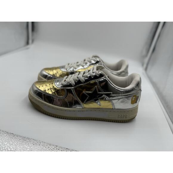 Size 8.5 Bapesta X Nigo Silver And Gold Bape Very Rare main image 13